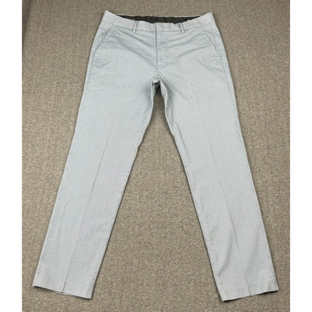 Bonobos Wednesday Slim Fit Chinos Mens 33x30 Blue Micro Houndstooth Pants